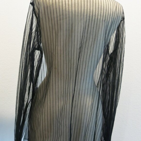 1XL Edgy pin stripe sheer button up shirt - Picture 8 of 8